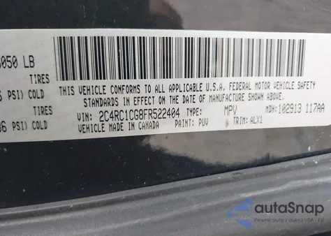 2015 Chrysler Town & Country Touring-L from USA, damaged, VIN 2C4RC1CG8FR522404